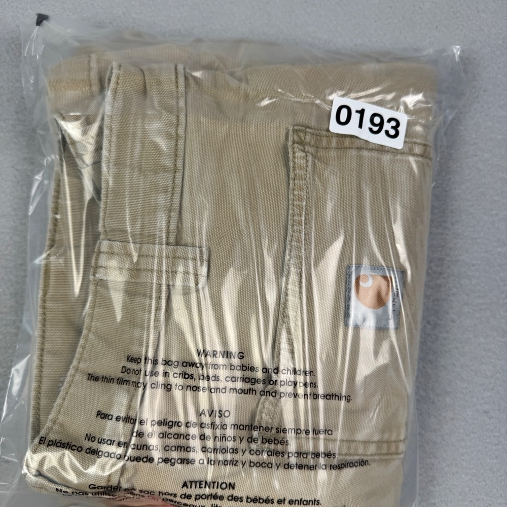 Carhartt Thrashed Relaxed Fit Rugged Flex Rigby Dungaree Tan Pants Mens 33x34 - Picture 9 of 9